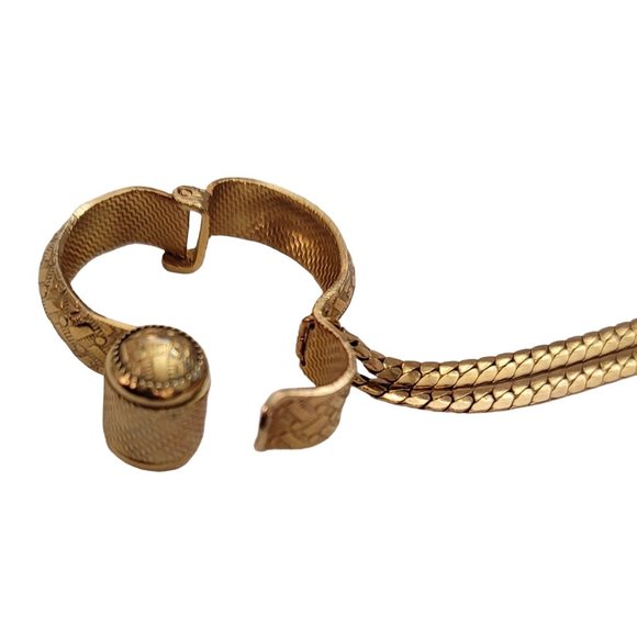 Gold Tone Vintage Ornate Ladies Glove Clip, Clamp E456 - Picture 3 of 8